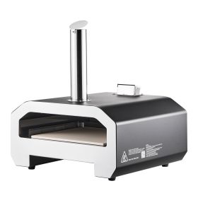 VEVOR Dual Fuel Pizza Oven Outdoor, 16 in Wood Fire & Propane Gas Pizza Oven, Portable Pellet & Propane Pizza-Maker with Thermometer